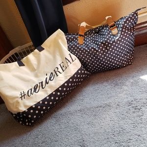 Huge polka dot tote set!